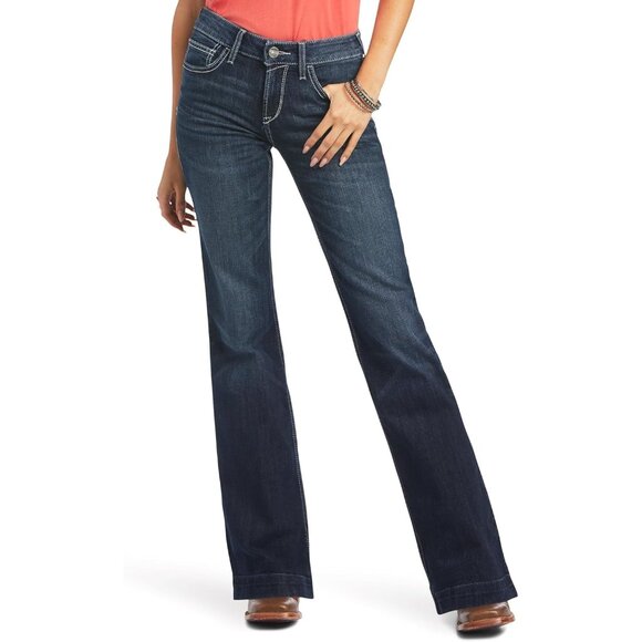 Women’s Wide Leg Jean Pants Cotton Classic Fit Perfect Rise Casual Style - Picture 7 of 9